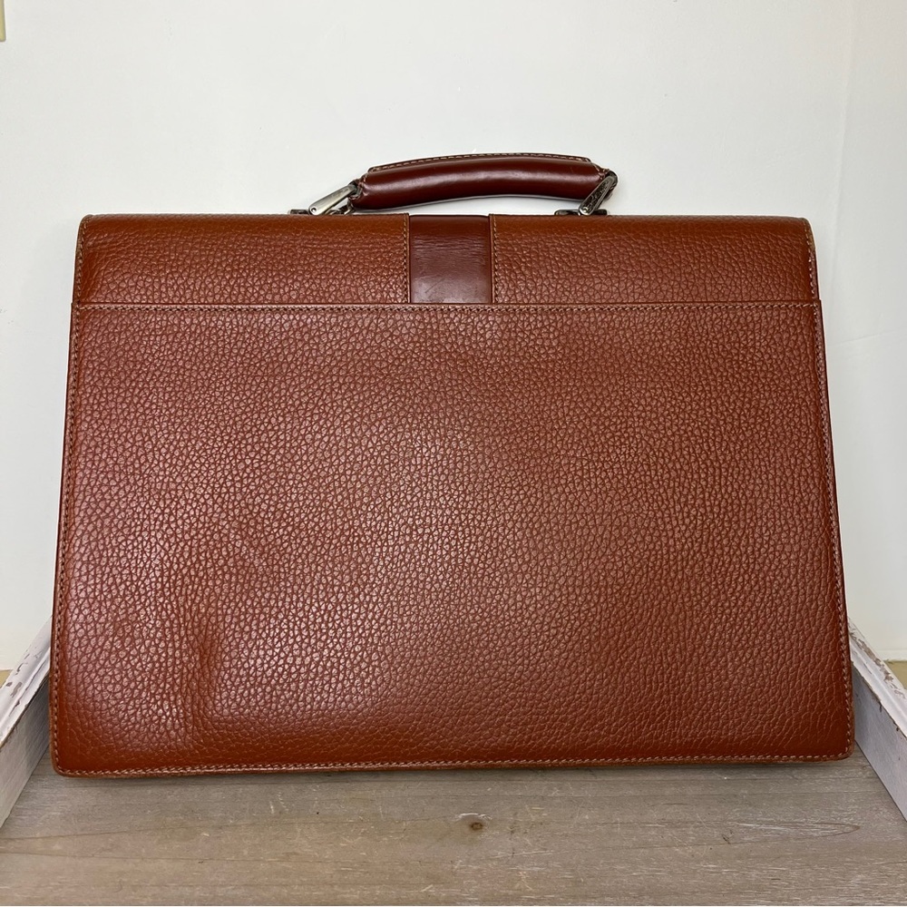 Vintage Burberry Leather Briefcase Nova Check Lock Key COA Business Work Office - Picture 4 of 16